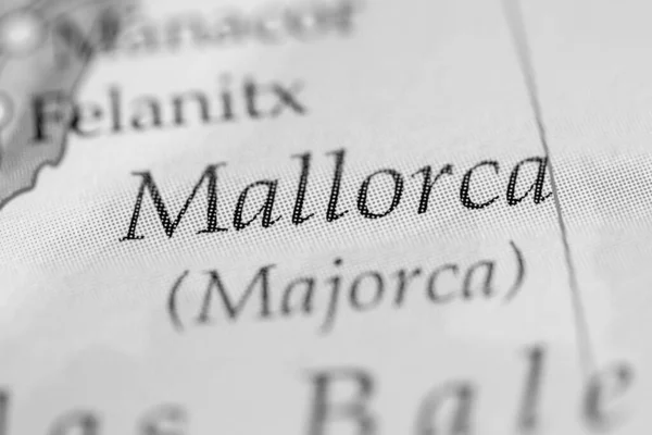 Mallorca España Mapa Vista Cerca — Foto de Stock