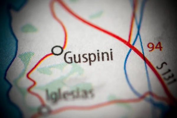 Guspini. Italy map close up view