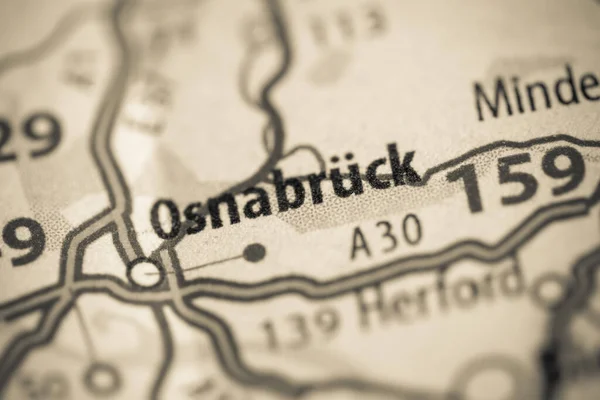 Osnabruck. Germany on a map