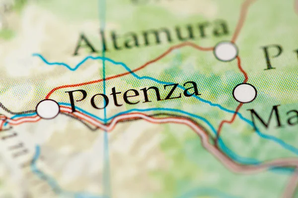 Potenza. Italy map close up view