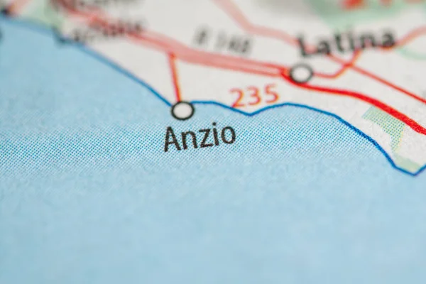 Anzio. Italy on a geography map