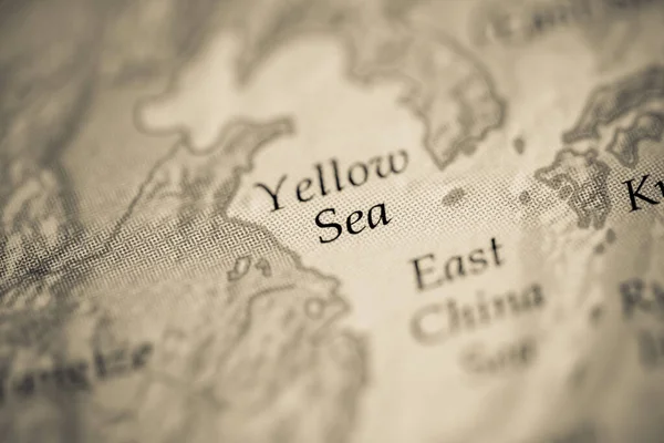 Yellow Sea map view close up