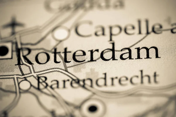 Roterdão Países Baixos Sobre Mapa Geografia — Fotografia de Stock