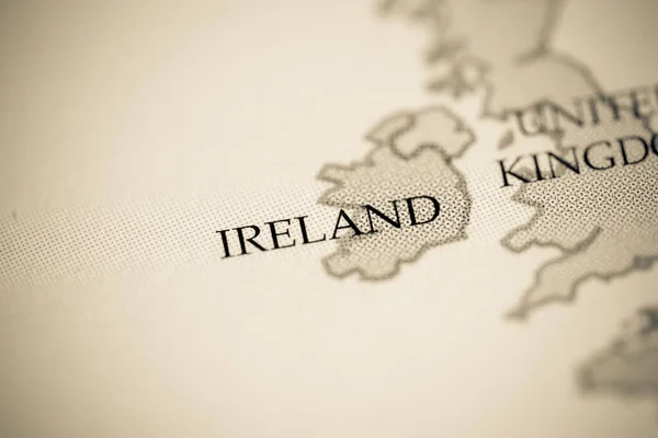 Ireland map view close up