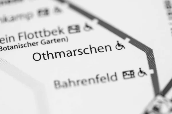 Othmarschen Stationen Hamburg Metro Karta — Stockfoto