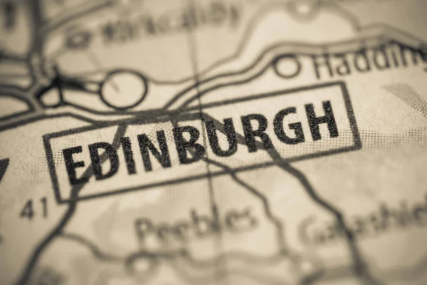 Edinburgh, Scotland, UK on a map