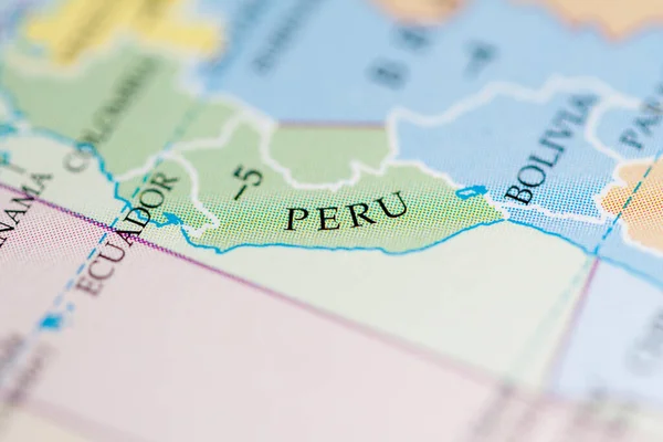 Perú Vista Mapa Cerca — Foto de Stock