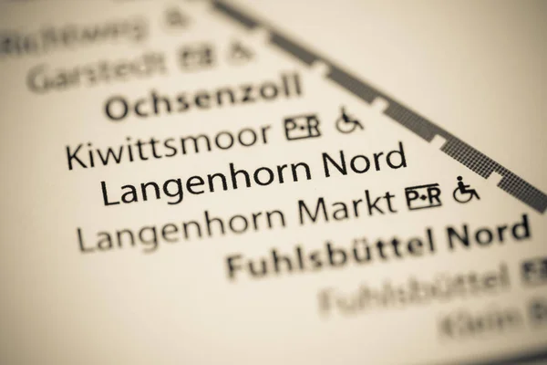 Stanice Langenhorn Nord Mapa Metra Hamburk — Stock fotografie