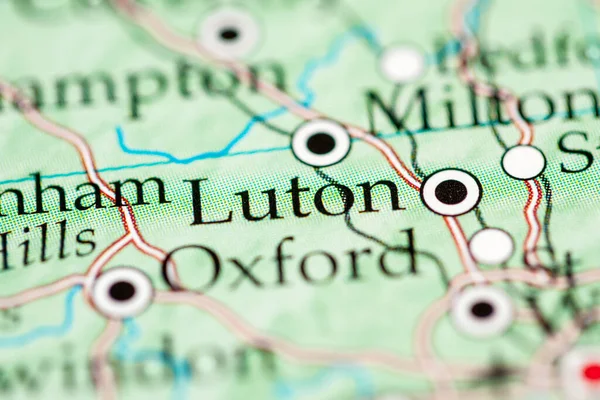 Luton England Térképen — Stock Fotó