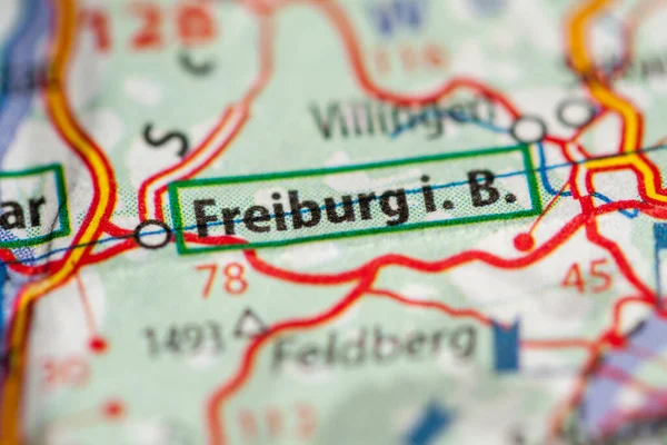 Freiburb Alemanha Mapa Geografia — Fotografia de Stock