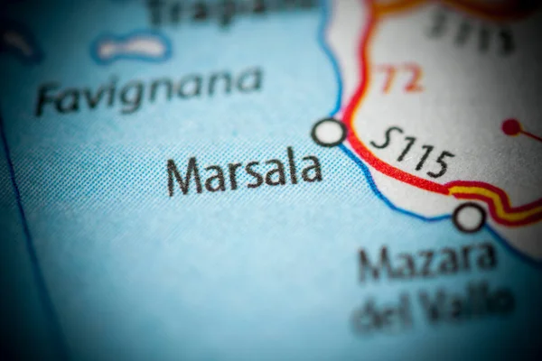 Marsala. Italy map close up view