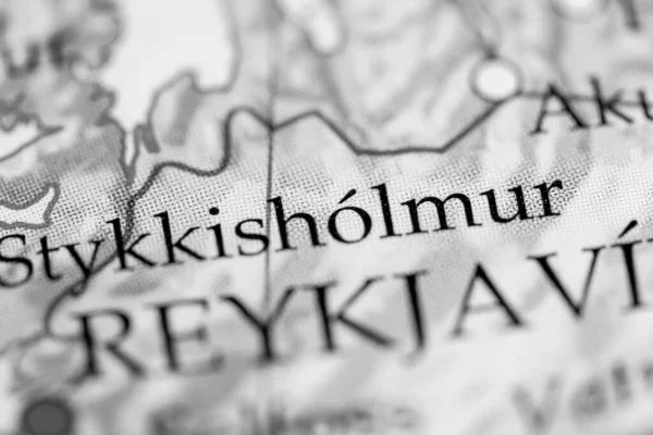 Stykkisholmur Iceland Map — Stock Photo, Image