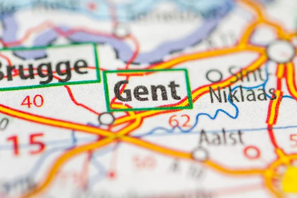 Doucement Belgique Sur Une Carte Géographique — Photo