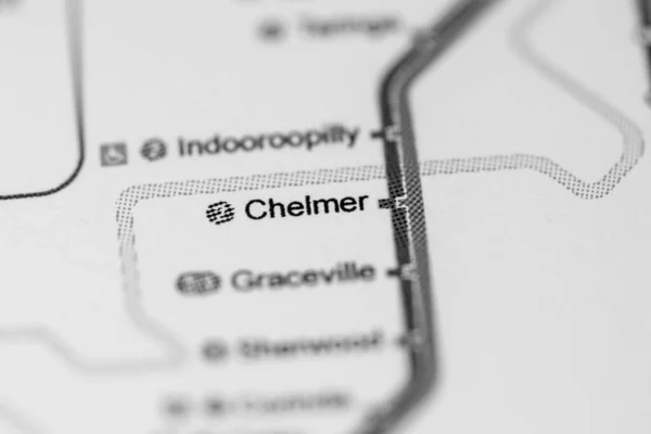 チェルマー駅 ブリスベン地下鉄地図 — ストック写真