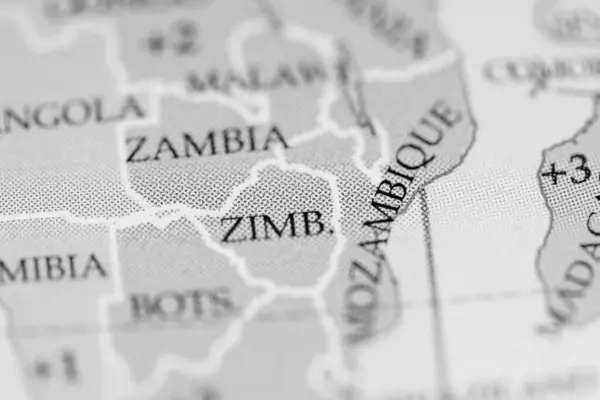 Zimbabwe Sulla Carta Geografica — Foto Stock