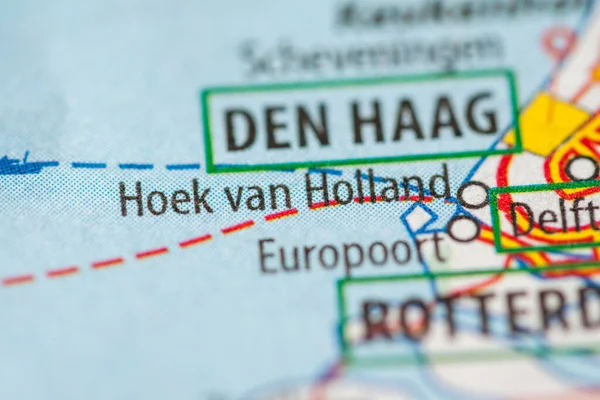 Hoek Van Holland Vagyok Hollandia Földrajzi Térképen — Stock Fotó