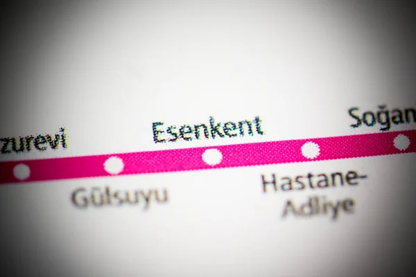 Estación Esenkent Mapa Del Metro Estambul —  Fotos de Stock