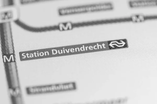 Duivendrecht车站阿姆斯特丹地铁地图 — 图库照片