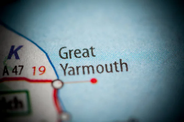 Great Yarmouth Reino Unido Sobre Mapa — Fotografia de Stock