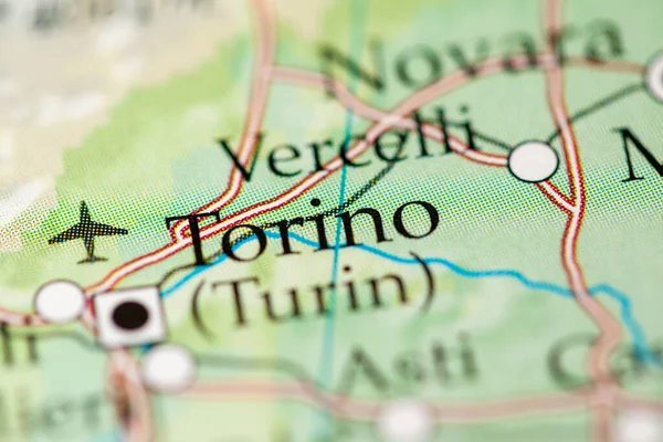 Τορίνο Ιταλία Χάρτης Close View — Φωτογραφία Αρχείου