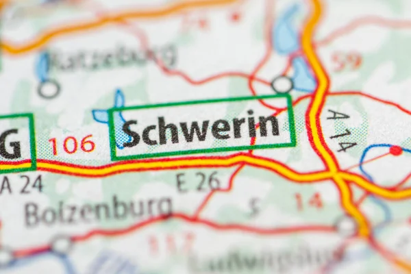 Schwerin. Germany map close up view