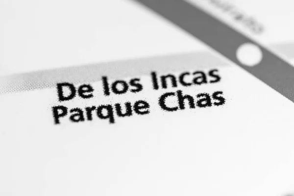 Los Incas Parque Chas Station Buenos Aires Metro Map — Stock Photo, Image