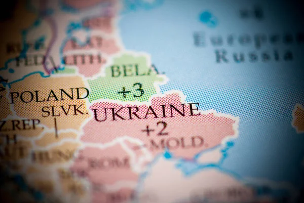 Ukraine map close up view