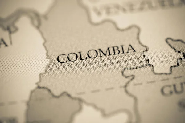 Colombia map view close up