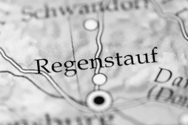 Regenstauf. Germany on map, close up