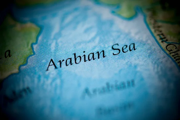 Arabian Sea map view close up