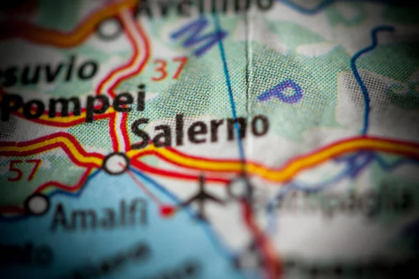 Salerno. Italy map close up view