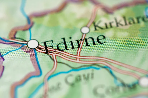 Edirne Turkije Aardrijkskundekaart — Stockfoto