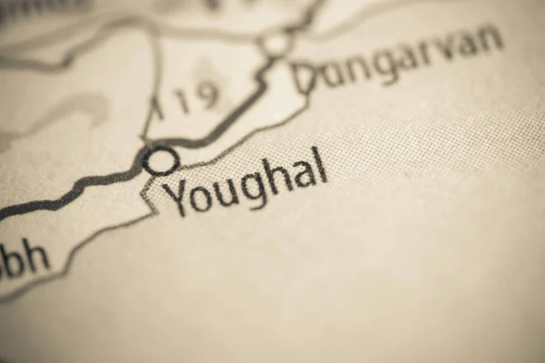 Youghal. Ireland map close up view