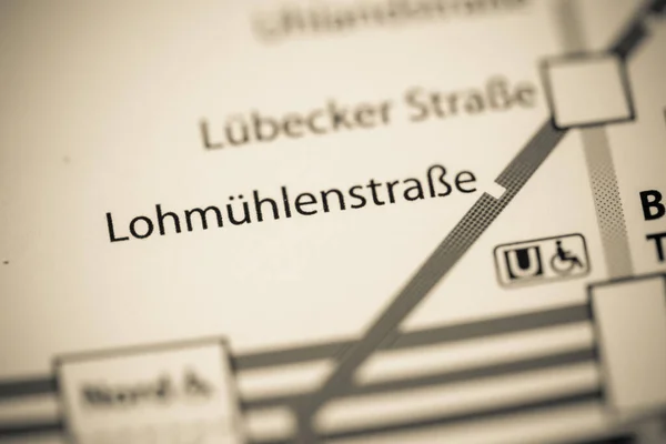 Stanice Lohmuhlenstrasse Mapa Metra Hamburk — Stock fotografie