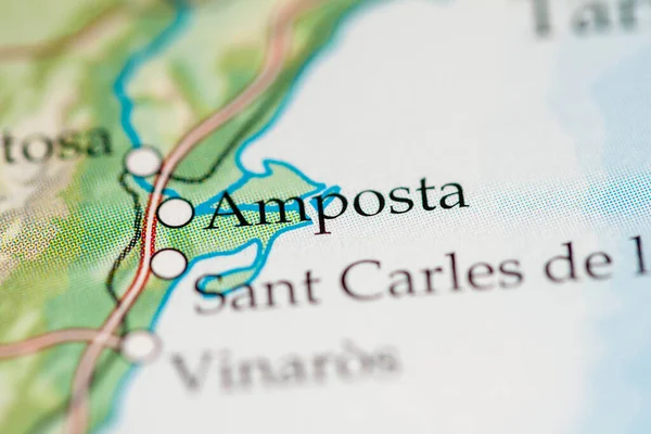 Amposta. Spain map close up view