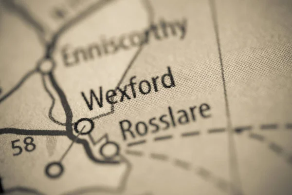 Wexford. Ireland map close up view
