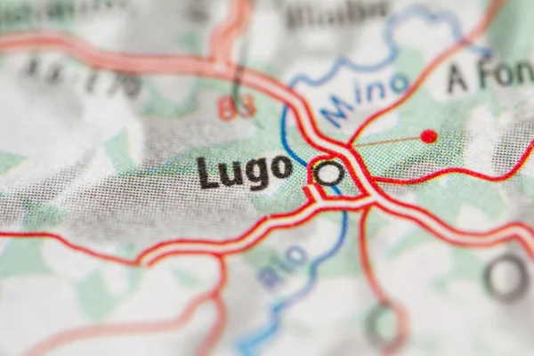 Lugo Spagna Una Carta Geografica — Foto Stock