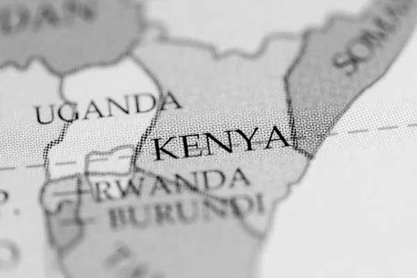 Kenya Country Map Black White — Stock Photo, Image