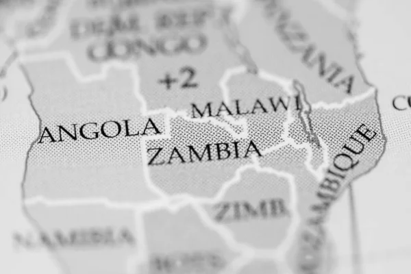 Zambia Mappa Vista Vicino — Foto Stock