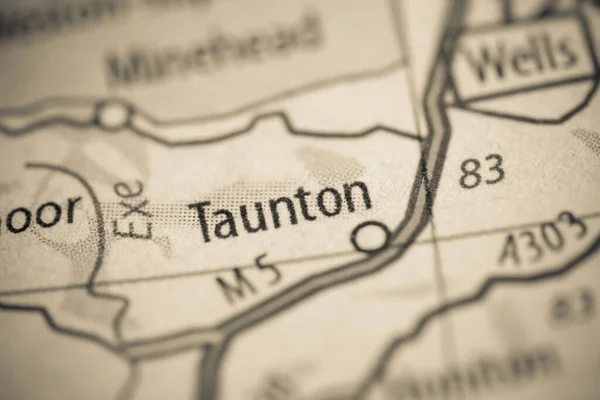 Таунтон Велика Британія Географічній Карті — стокове фото