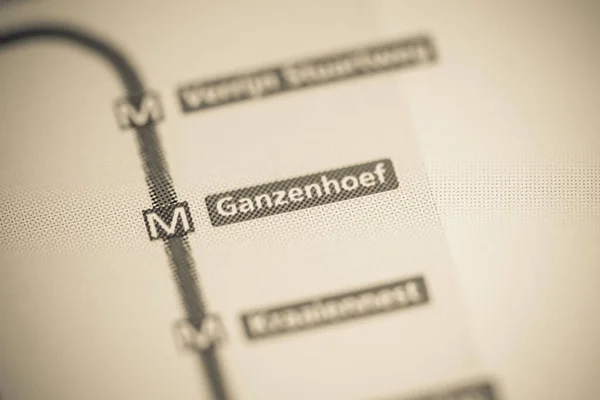 Станція Ганценхоф Карта Метрополітену — стокове фото