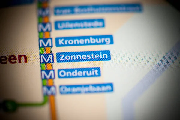 Σταθμός Ζόνεσταϊν Χάρτης Μετρό Άμστερνταμ — Φωτογραφία Αρχείου