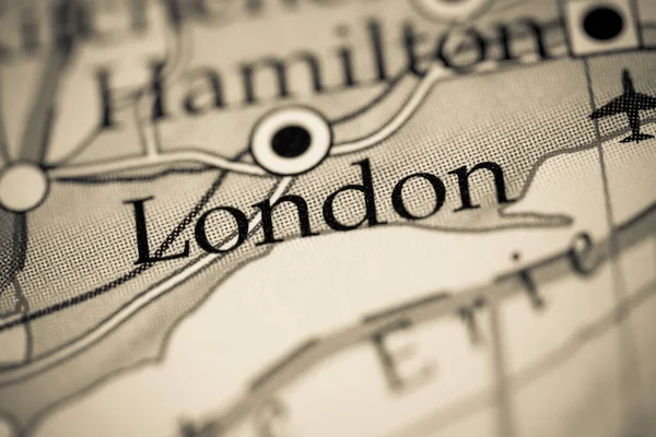London Kanada Auf Der Geografischen Karte — Stockfoto
