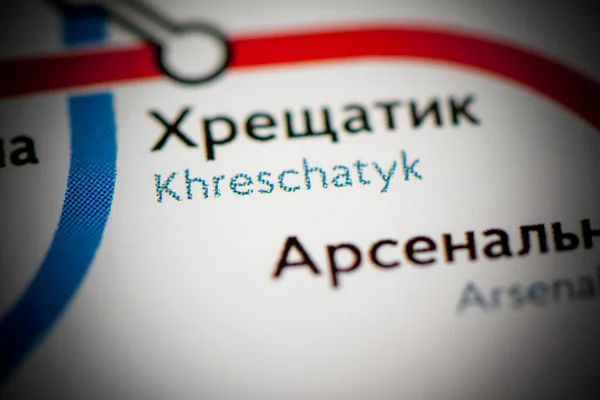 Gare Khreschatyk Carte Métro Kiev — Photo