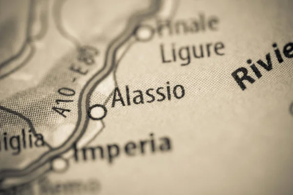 Alassio. Italy map close up view