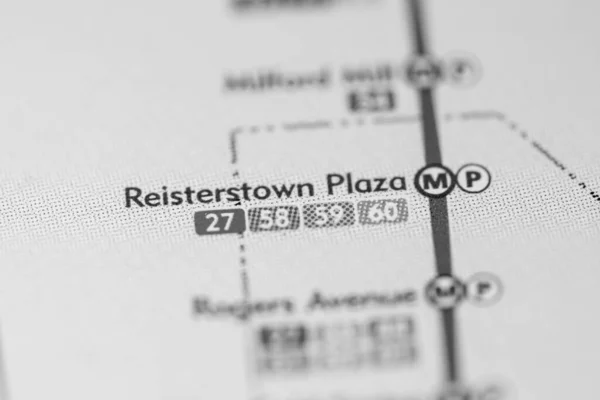 Σταθμός Ρίστερσταουν Πλάζα Χάρτης Μετρό Βαλτιμόρης — Φωτογραφία Αρχείου