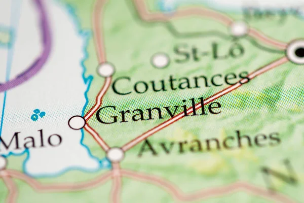 Granville Francia Mapa Vista Cerca — Foto de Stock