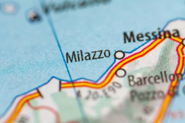 Μιλάτσο Ιταλία Χάρτη Γεωγραφίας — Φωτογραφία Αρχείου