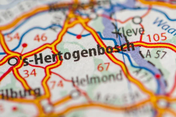 Hertogenbosch Países Bajos Mapa Geográfico — Foto de Stock