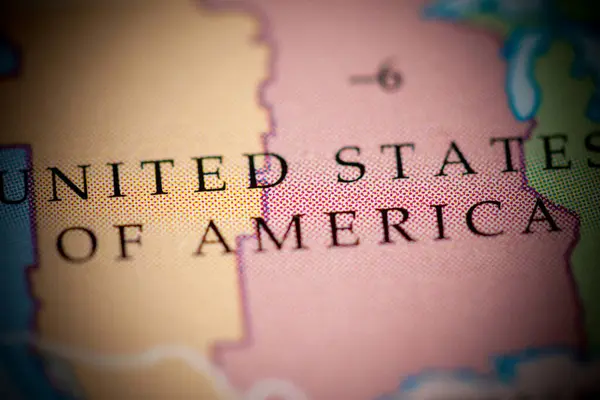 Stany Zjednoczone Ameryki Tle Mapy Geograficznej Zbliżenie — Zdjęcie stockowe